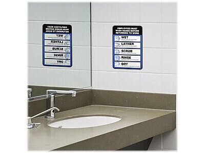 EMPLOYEES MUST WASH HANDS BEFORE RETURNING TO WORK

WET  
LATHER  
SCRUB  
RINSE  
DRY