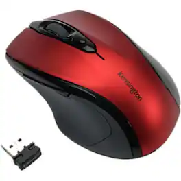 Kensington - Pro Fit Mid-Size Wireless Mouse Optical - Wireless - Radio Frequency - 2.40 GHz - USB - Wireless - Ruby Red