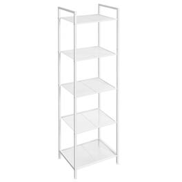 Songmics Home - 5-Tier Storage Rack, Bathroom Shelf, Extendable Plant Stand with Adjustable Shelf - White
