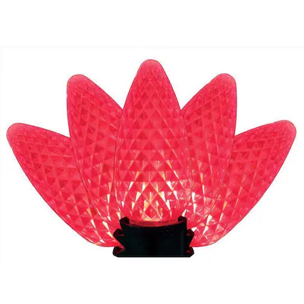 Front. Celebrations - Platinum LED C9 Red 25 ct String Christmas Lights 25 ft. - Red.