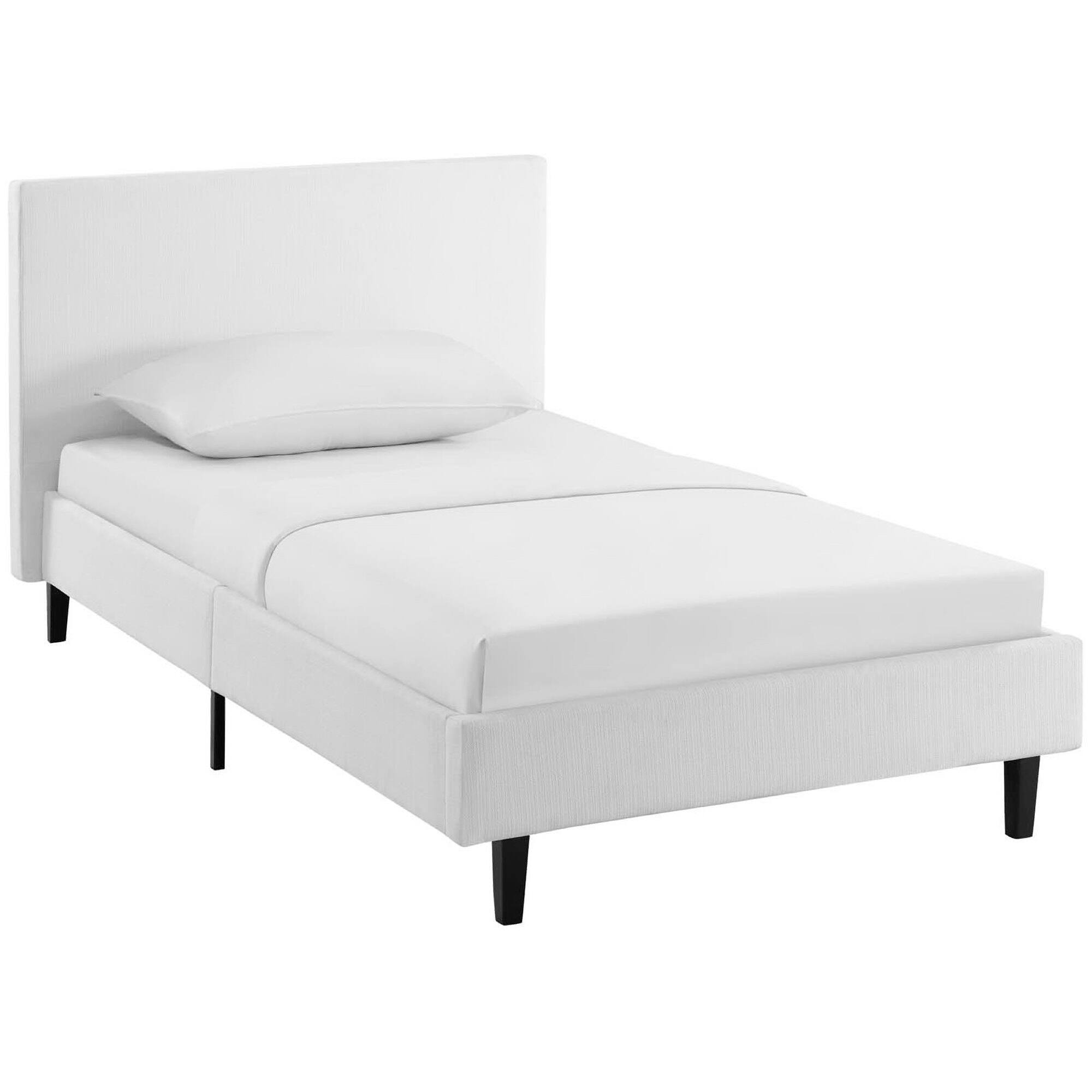Front. Modway - Anya Fabric Twin Bed - White.