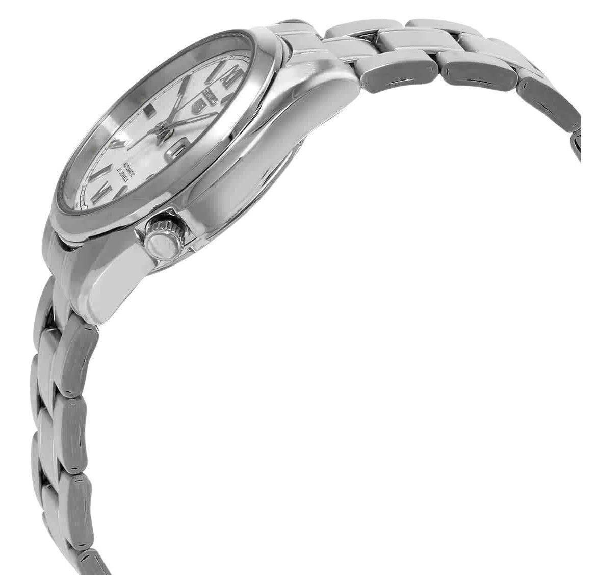 Angle. Seiko - 5 Automatic SNKL51K1 Silver Dial Stainless Steel Men's Watch 30M - Silver, White.