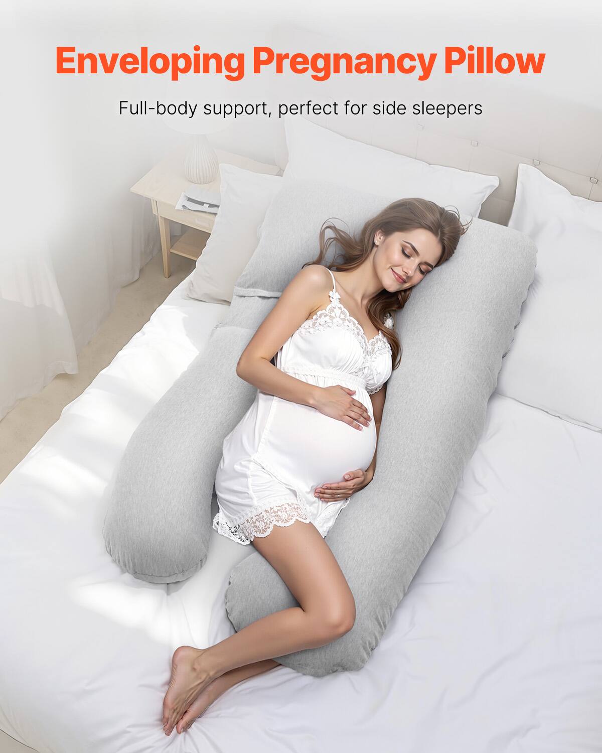 Enveloping Pregnancy Pillow  
Full-body support, perfect for side sleepers