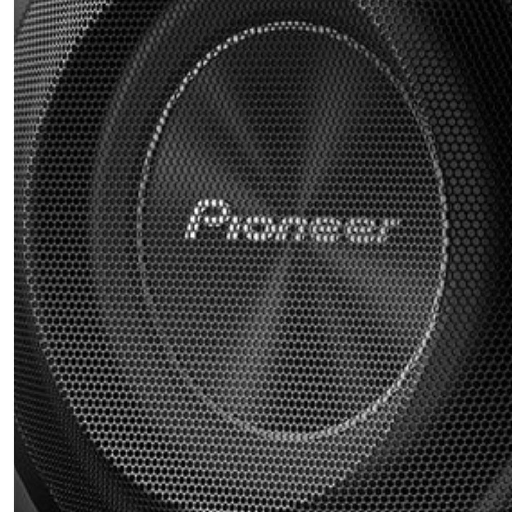 Alt View 4. Pioneer - 8" 700W Max, IMPP™ Glass-Fiber & Mica Cone, 2Ω Single Voice Coil, Slim Pre-Loaded Subwoofer w/ Front Grill - Black.