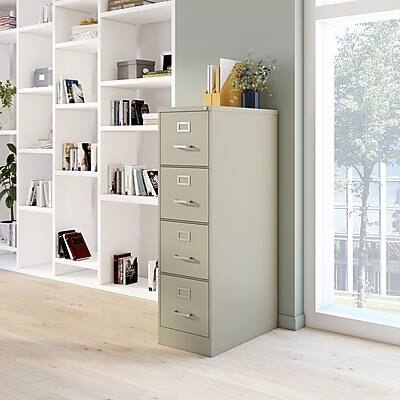 Alt View 8. Staples - Commercial 4-Drawer Vertical File Cabinet, Letter Size, Lockable, 51.97"H x 15"W x 22"D, Putty (22336D) - Putty.