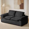 Front. Meqiodas - Boneless Loveseat, 2-Seater Boneless Sofa with Removable Cushions, Small Couch for Living Room, Apartments - Black.