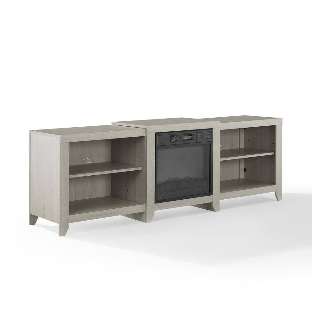Front. Crosley Furniture - Ronin Low Profile Fireplace Tv Stand For 75+ Inch Tv - White.