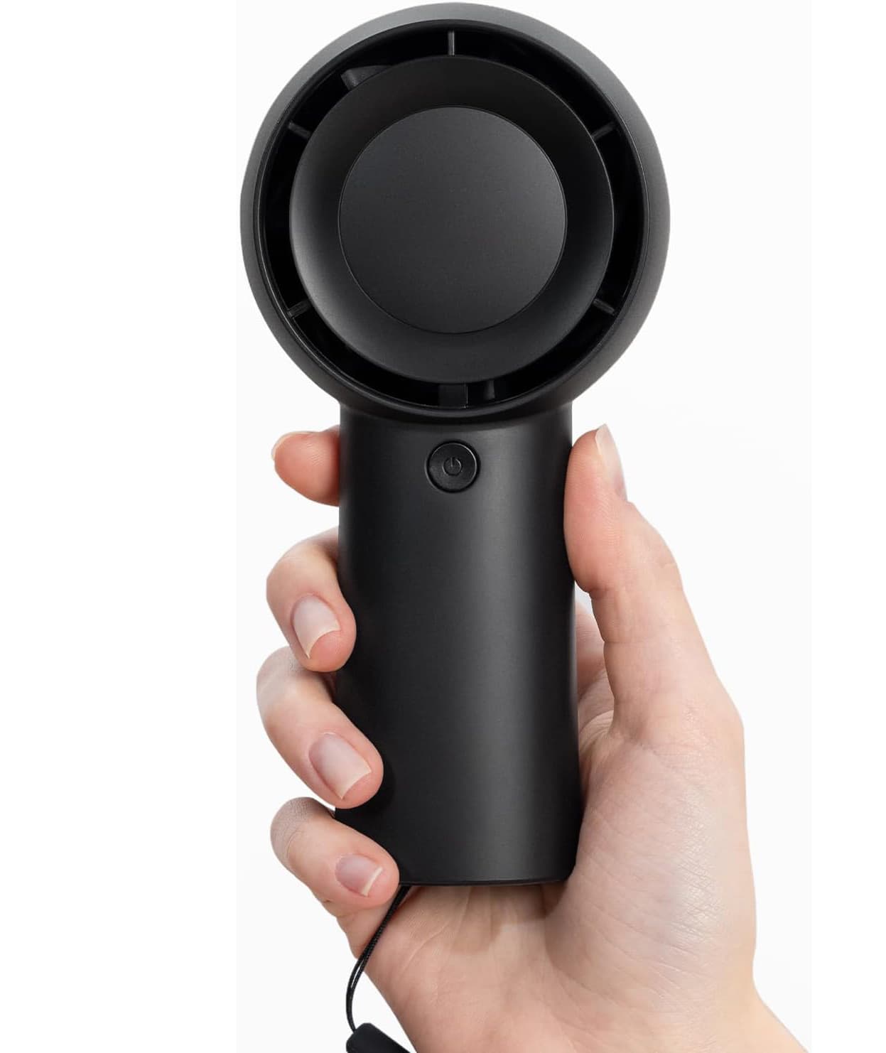 Front. FINEAK - 6000mAh Portable Turbo Handheld Fan - 5 Speeds 18H Cooling, Black | Travel/Outdoor.
