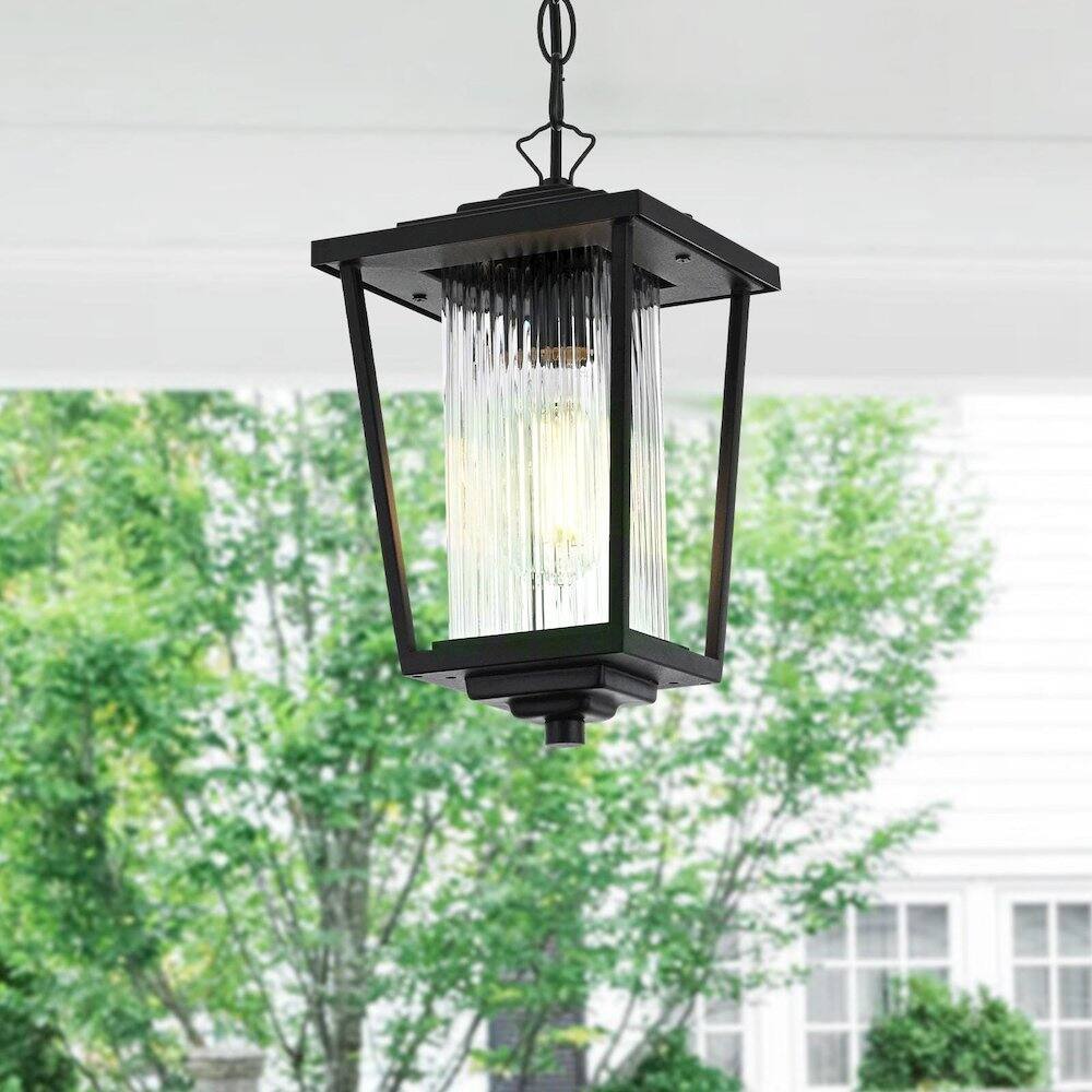 Alt View 5. Elegant Lighting - York 7 inch Outdoor Pendant in Black - Black.