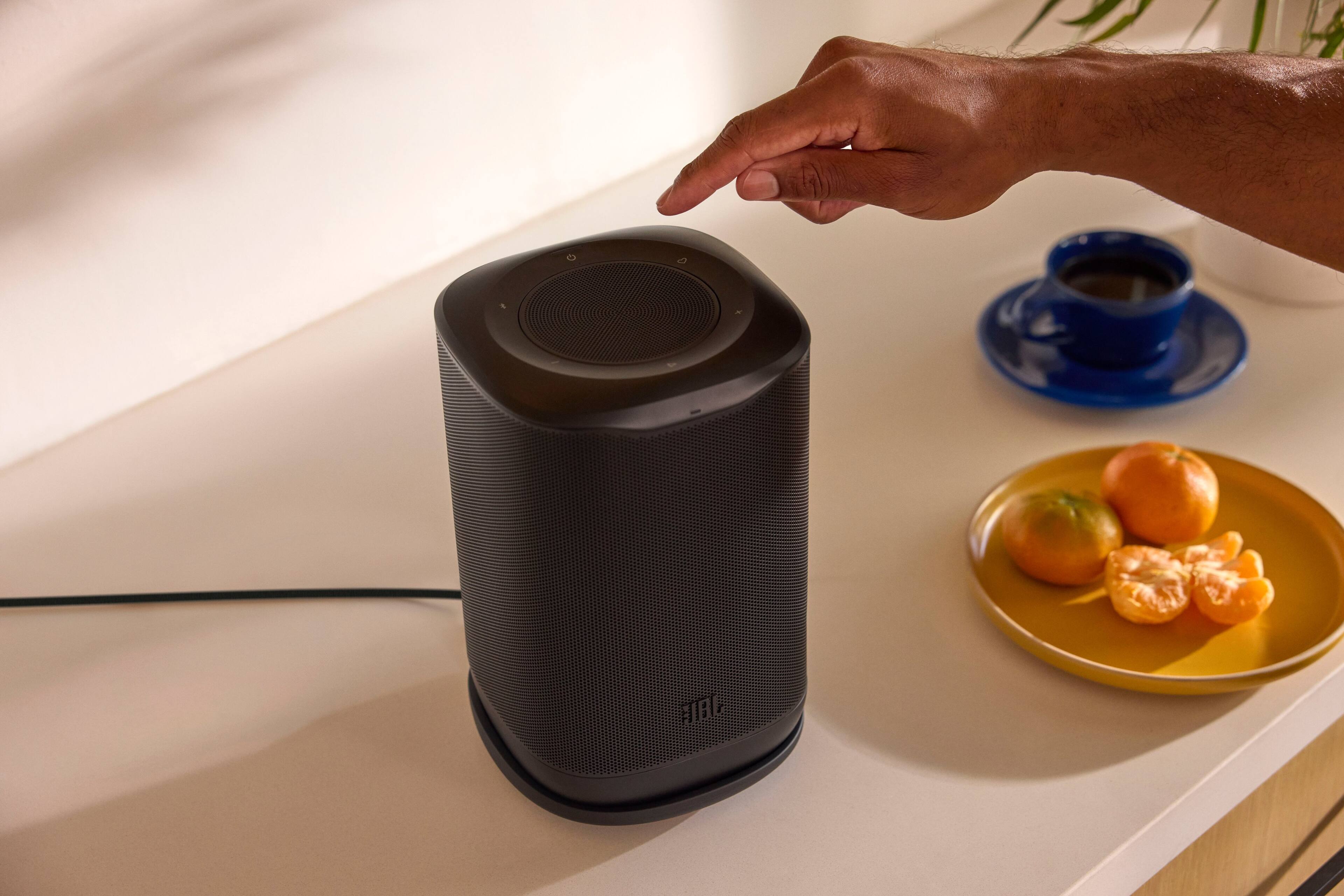 Alt View 16. JBL - Cove P1 Portable Wi-Fi home speaker with Dolby Atmos and easy whole-home listening - 2026 - Black.