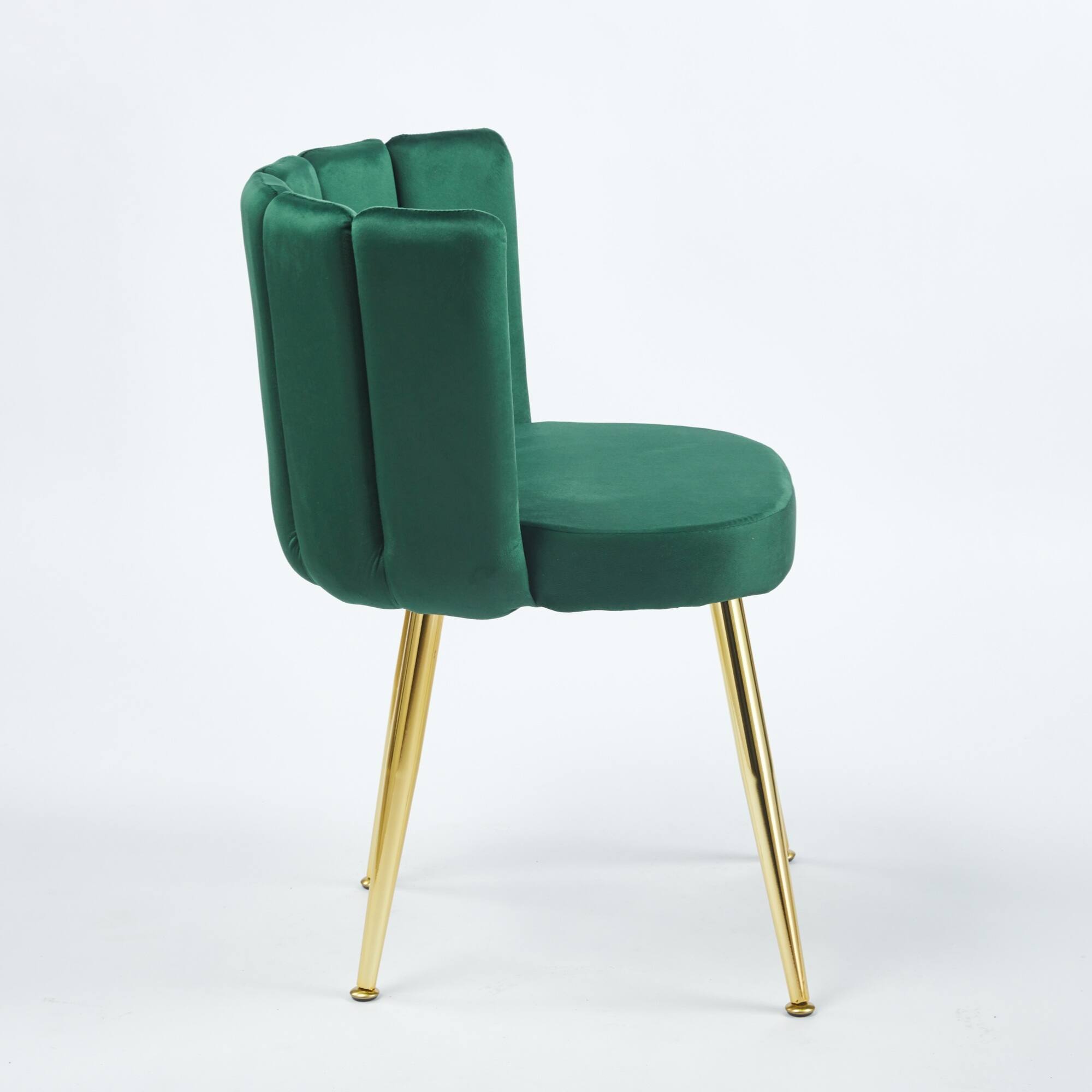 Alt View 1. GOODSILO - Elegant Velvet Dining Chairs Set of 2 with Golden Iron Legs for Modern Living Spaces - Green.