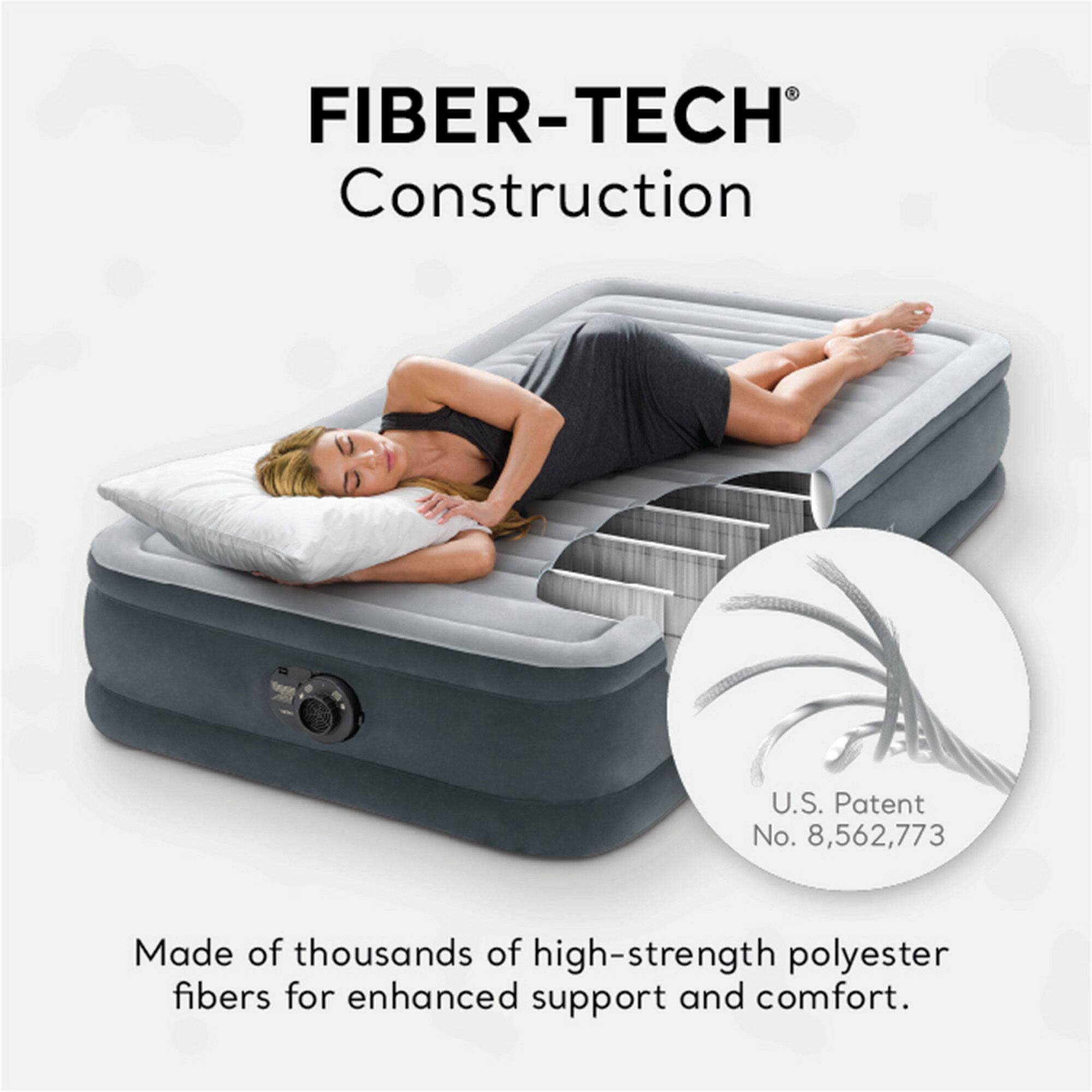 FIBER-TECH® Construction

Made of thousands of high-strength polyester fibers for enhanced support and comfort.

U.S. Patent No. 8,562,773