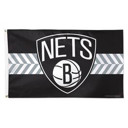 WinCraft - Brooklyn Nets 3' x 5' Horizontal Stripe Deluxe Single-Sided Flag - Multicolor