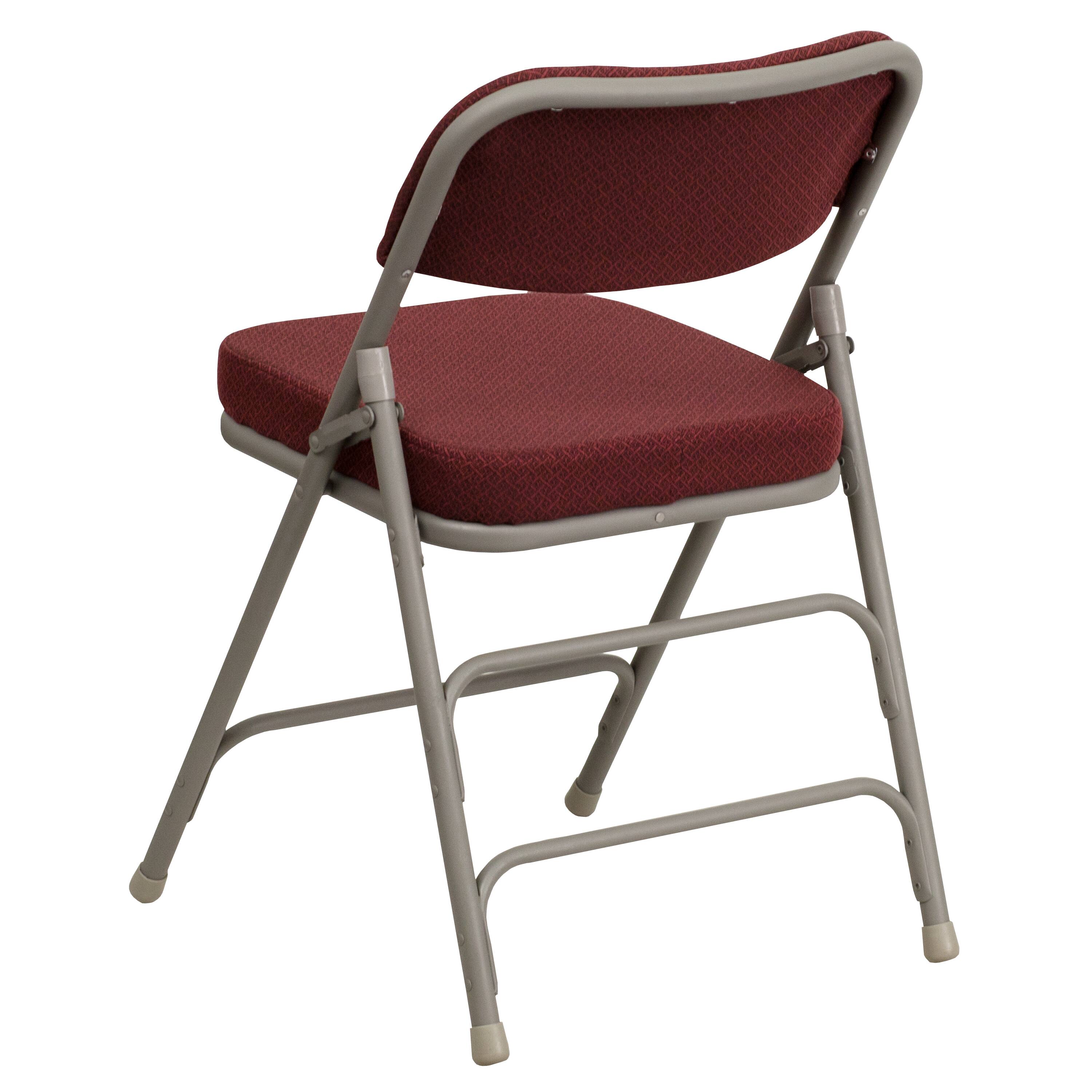 Alt View 5. Emma + Oliver - 4 Pack Home & Office 18.5"W Party Events Padded Metal Folding Chair - Burgundy Fabric/Gray Frame.