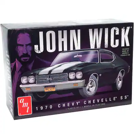 JOHN WICK
1/25 SCALE MODEL KIT
1/25 ÉCHELLE
1/25 MODEL KIT
1/25 MODÈLE A L'ÉCHELLE
1/25
ABZ-3719
1970 CHEVY CHEVELLE SS
PLASTIC KIT / 1 MODÈLE EN PLASTIQUE
a m t