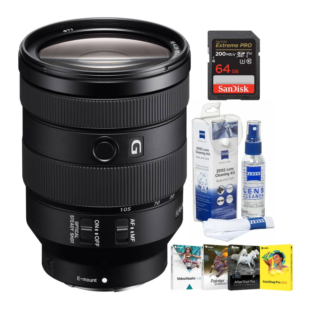 Sony FE 24-105mm F4 G OSS ZEISSプロテクター付き Sony FE 24-105mm f/4 Lens with UV Filter Kit B&H Photo Video