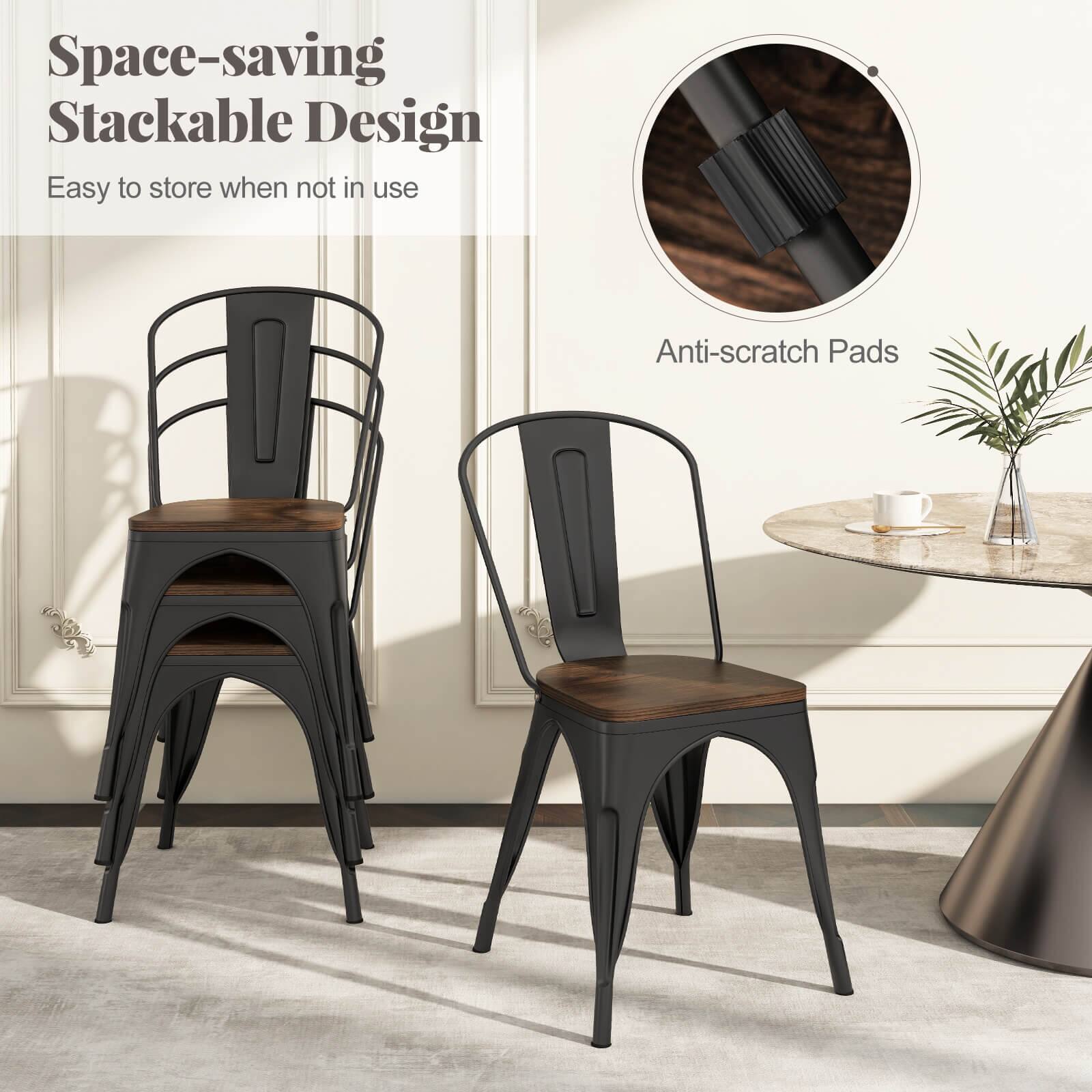 Space-saving Stackable Design  
Easy to store when not in use  
Anti-scratch Pads