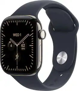 Apple Watch Series 12 (GPS + Cellular) 42mm Titanium Case with Navy Blue Sport Band - M/L - Natural - (2026)