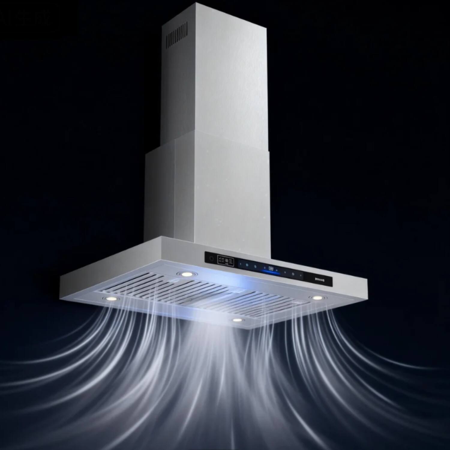 Back. Brano - BRANO 30-Inch Island Range Hood Stainless Steel, Ducted/Ductless Option - 900 CFM, Smart Controls, Easy Install - SILVER.