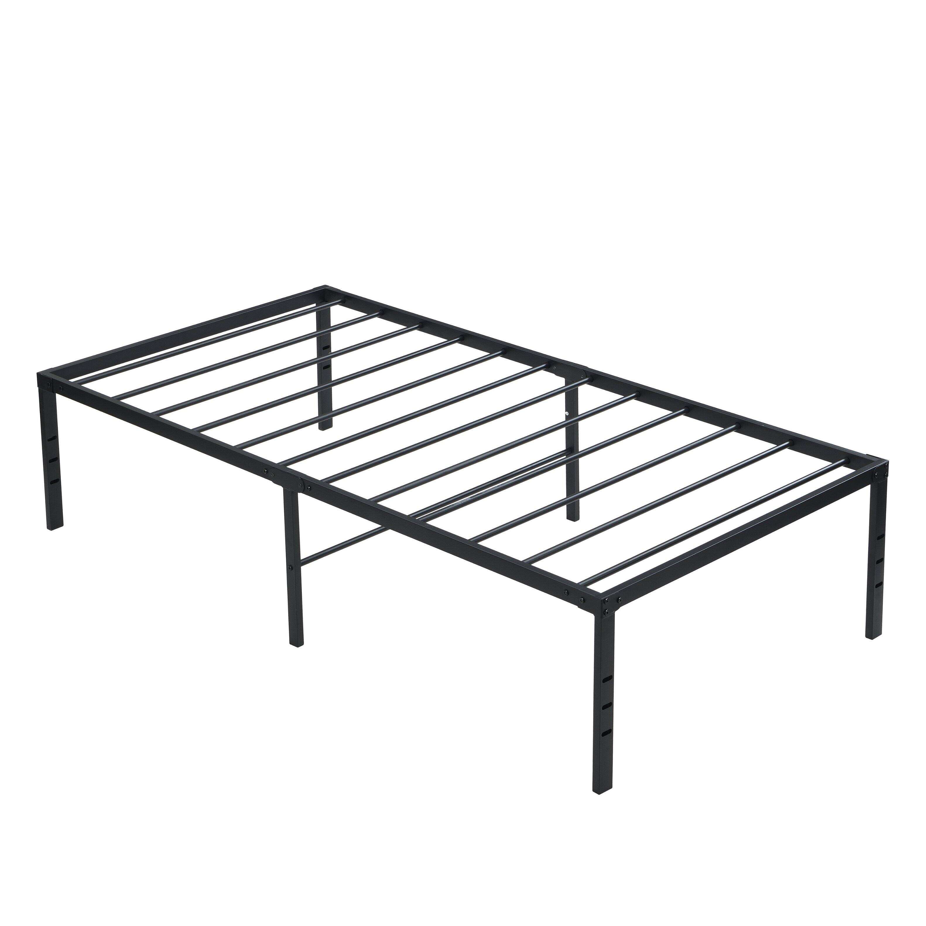 Back. LUCKY ONE - Twin Size Metal Bed Frame - Black.