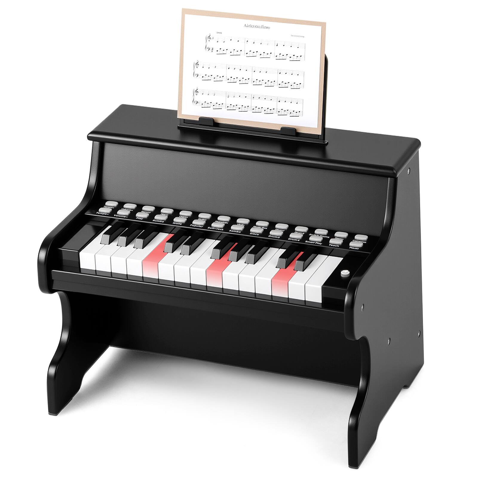 Alt View 9. Gymax - Gymax 25 Keys Digital Piano w/Music Stand Teaching Mode Lighted Keys 6 Instruments Black - Black.