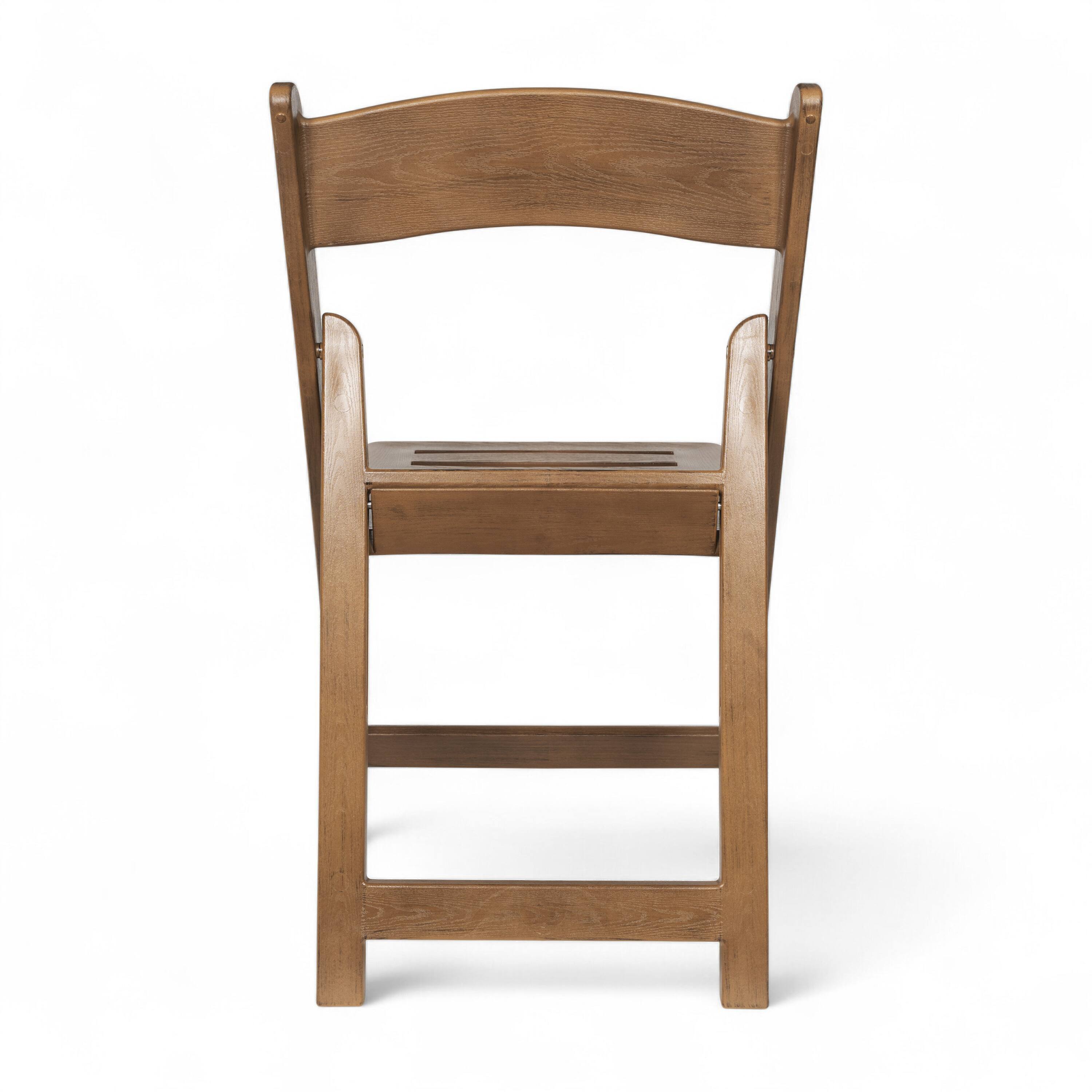 Back. Flash Furniture - HERCULES Commercial Chestnut Indoor/Outdoor Lightweight Wood Look Resin Folding Event Chair with Slatted Seat - Brown.