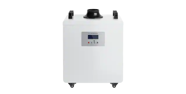 Front. AtomStack - D4 Desktop Air Purifier Compatible with laser engravers, including AtomStack Kraft and Hurricane. - White.