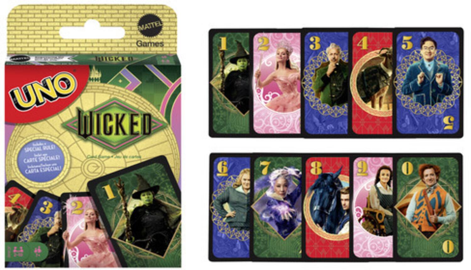 MATTEL Games  
UNO WICKED  
SPECIAL RULES  
CARTE SPECIALE  
CARTE ESPECIAL!  

1 2 3 4 5 6 7 8 9 0