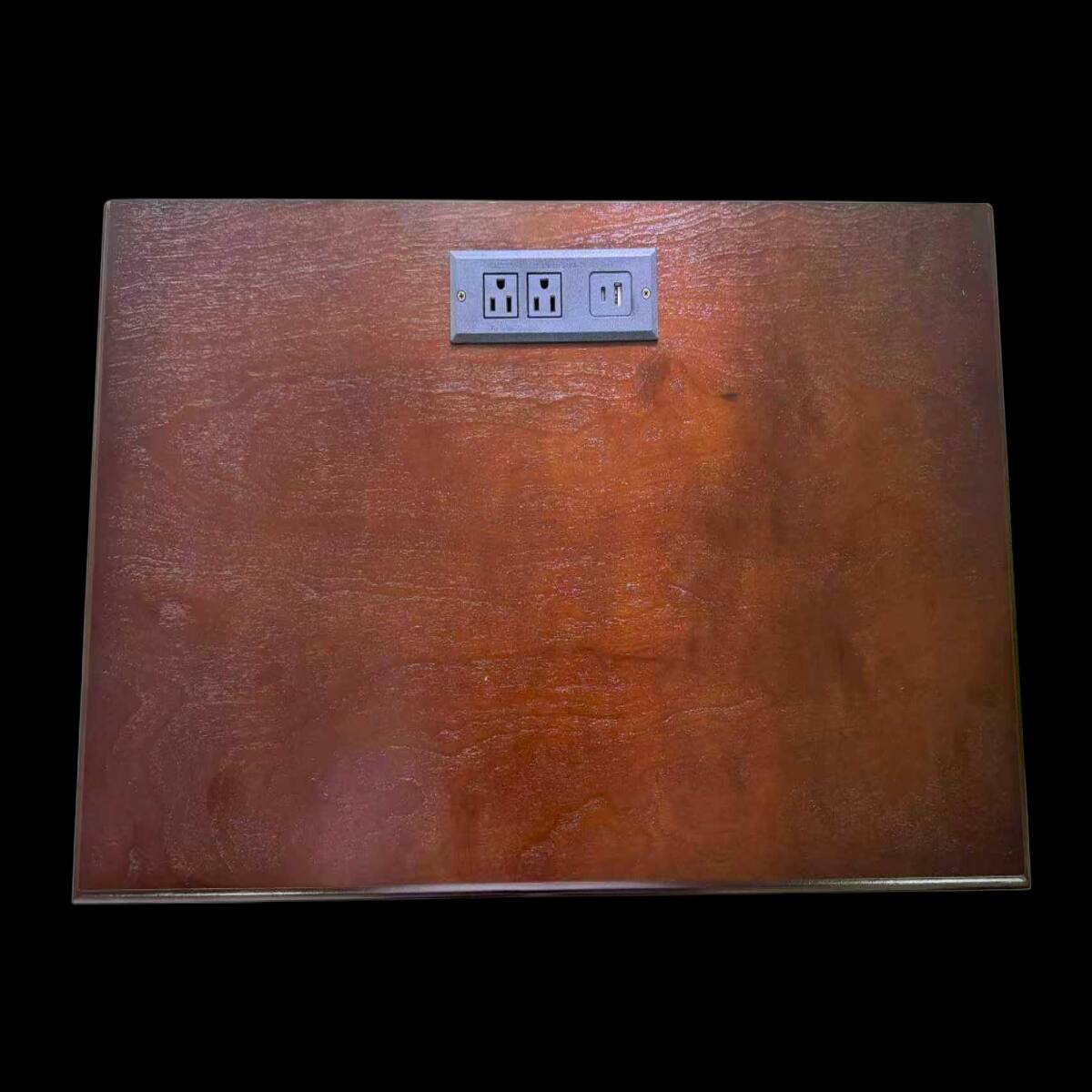 Alt View 4. Loheer - Loheer Walnut Nightstand with Charging Station, Two Drawer Bedside Table, Rustic Brown, Twenty Eight Inch Wide - Walnut.