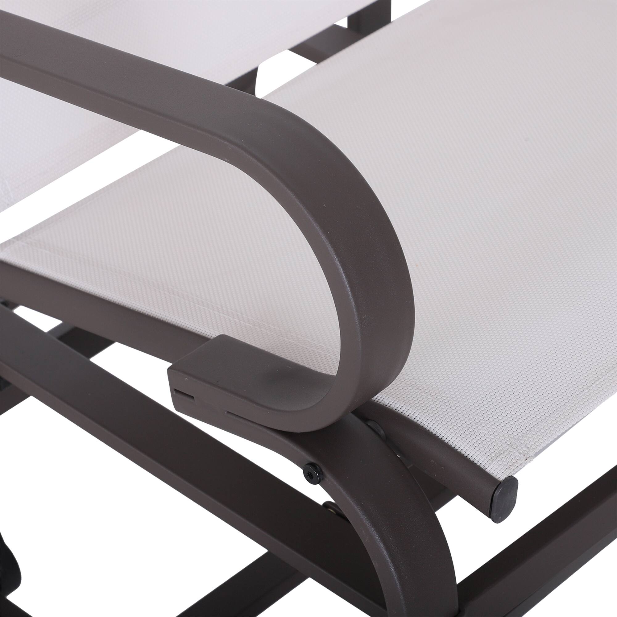 Alt View 4. Outsunny - Outdoor Glider Chair, Gliders for Outside Patio with Smooth Rocking Mechanism and Lightweight Construction - Beige.