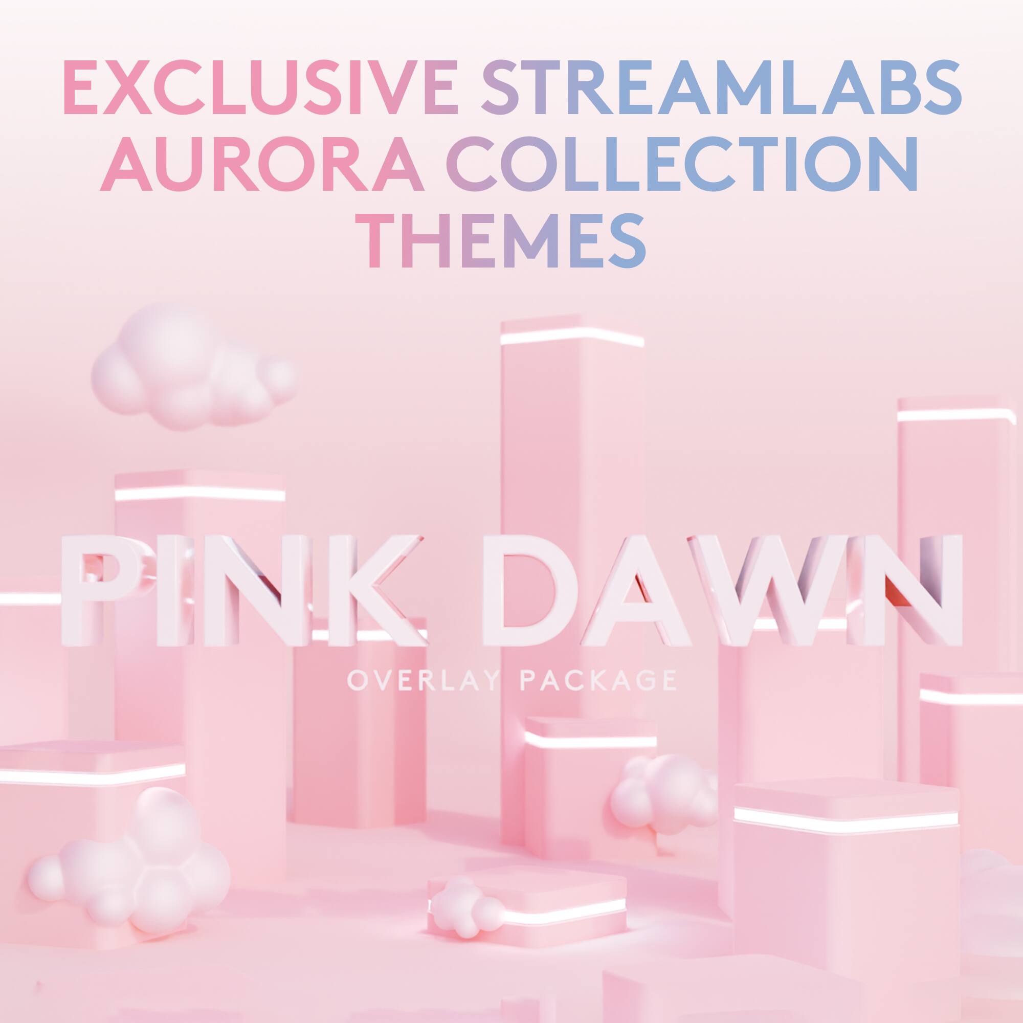 EXCLUSIVE STREAMLABS AURORA COLLECTION THEMES PINK DAWN OVERLAY PACKAGE
