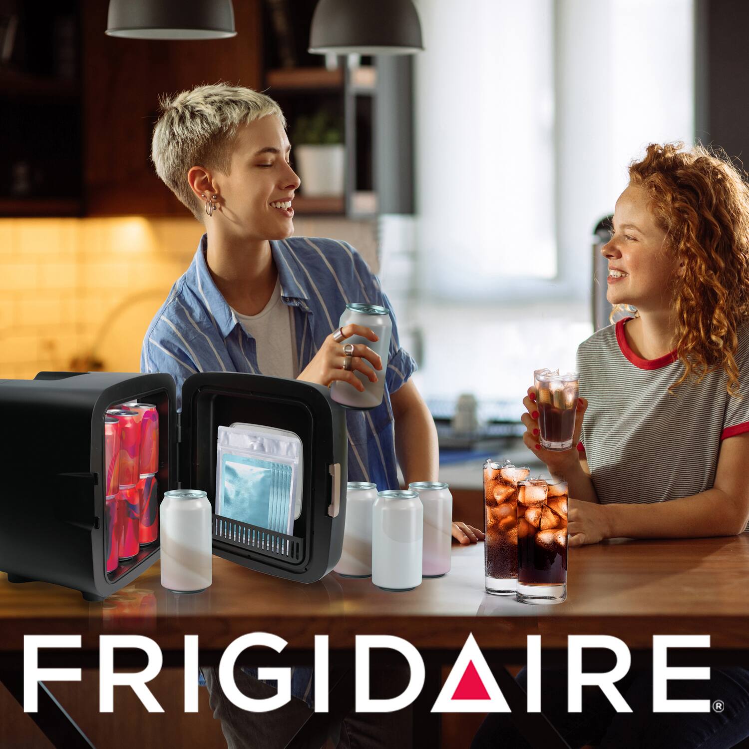 Alt View 3. Frigidaire - Frigidaire Efmis351-black-6com_cp2 12-can Retro Personal Mini Fridge, Black - black.