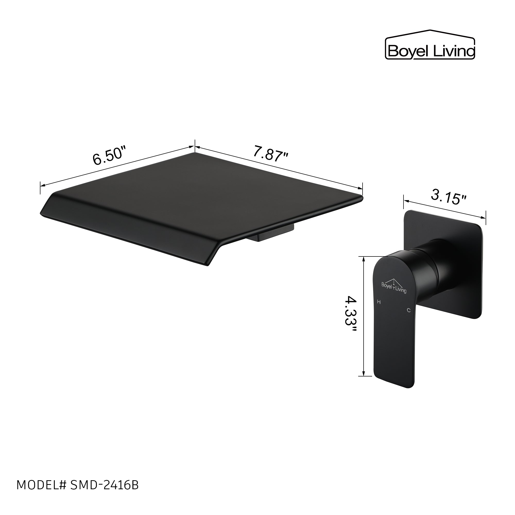 Boyel Living 6.50" 7.87" 3.15" 4.33" MODEL# SMD-2416B