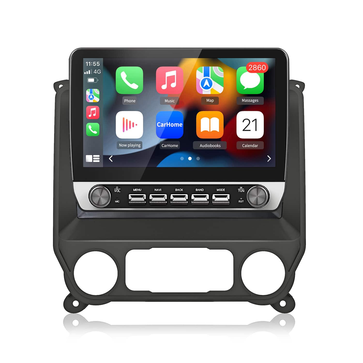 Junsun - Android15 10.1" Carplay 2+64GB For Chevy Silverado 2013-2019 Car Stereo Radio GPS Navi WIFI RDS SWC FM Bluetooth - Black