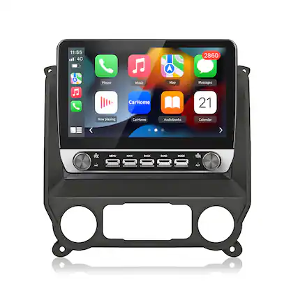 11:55 4G A 2860 A Phone Music Map Massages CarHome 21 Now playing CarHome Audiobooks Calendar VOL MEMU NAMI BACK BAND MODE I TUN