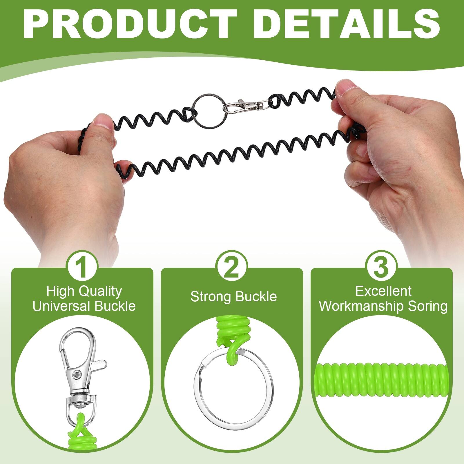 Unique Bargains Coil Keychain 20pcs Spiral Retractable Spring Stretchy ...
