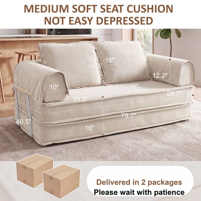 MEDIUM SOFT SEAT CUSHION NOT EASY DEPRESSED  
16" 12.2" 10" 29.5" 16" 28.7" 40.5" 16" 78.7"  
Delivered in 2 packages  
Please wait with patience