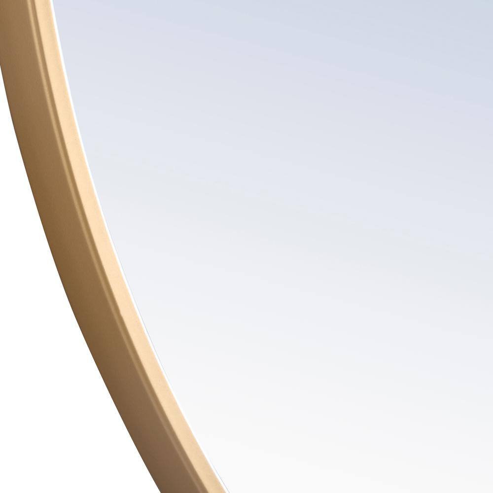 Alt View 8. Elegant Decor - Metal frame Round Mirror with decorative hook 32 inch Brass finish - Brass.