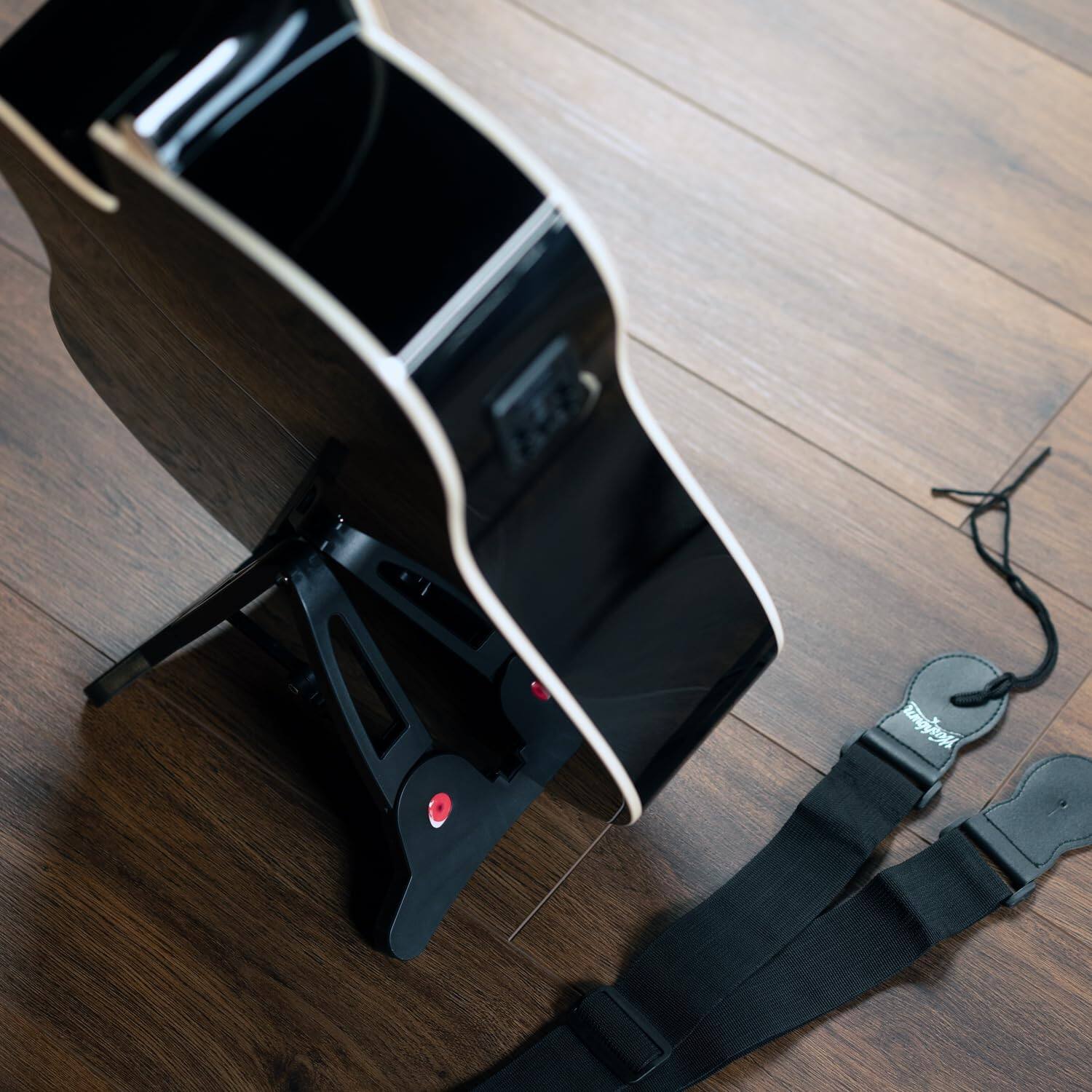 Alt View 9. Washburn - Washburn WA90CE Acoustic-Electric Guitar Kit – Dreadnought Cutaway, Built-In Tuner, Okoume Body – Perfect Holiday Gift - Transparent Black Burst.