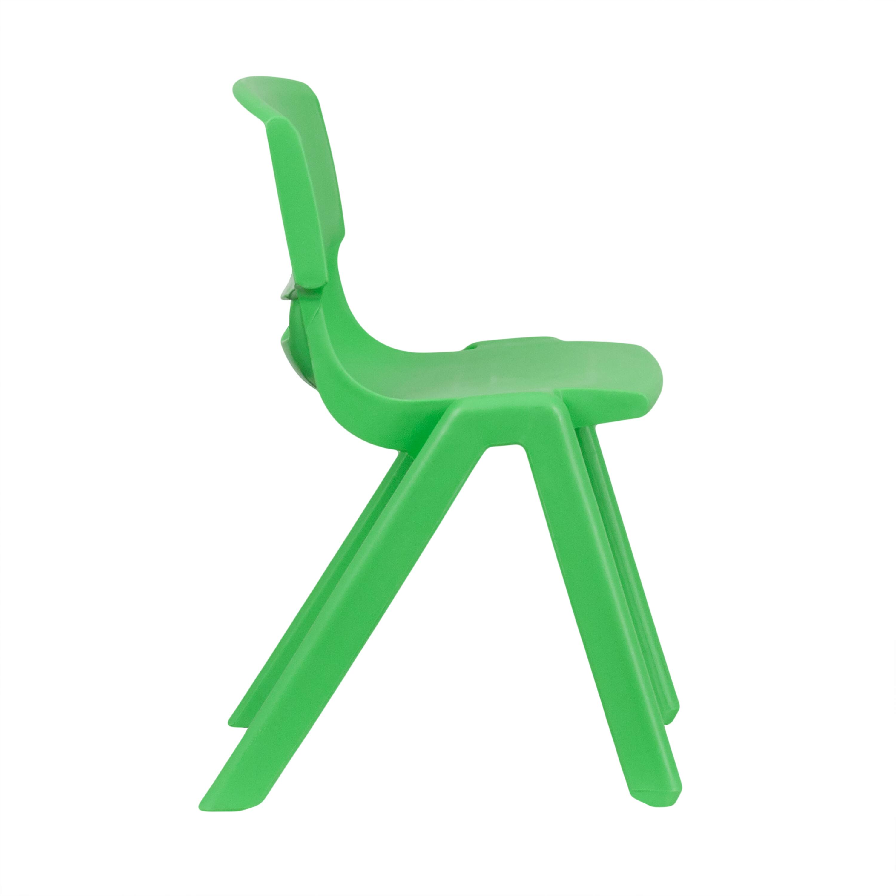Alt View 7. Emma + Oliver - 2 Pack Plastic Stack School Chair with 13.25"H Seat, K-2 School Chair - Green.
