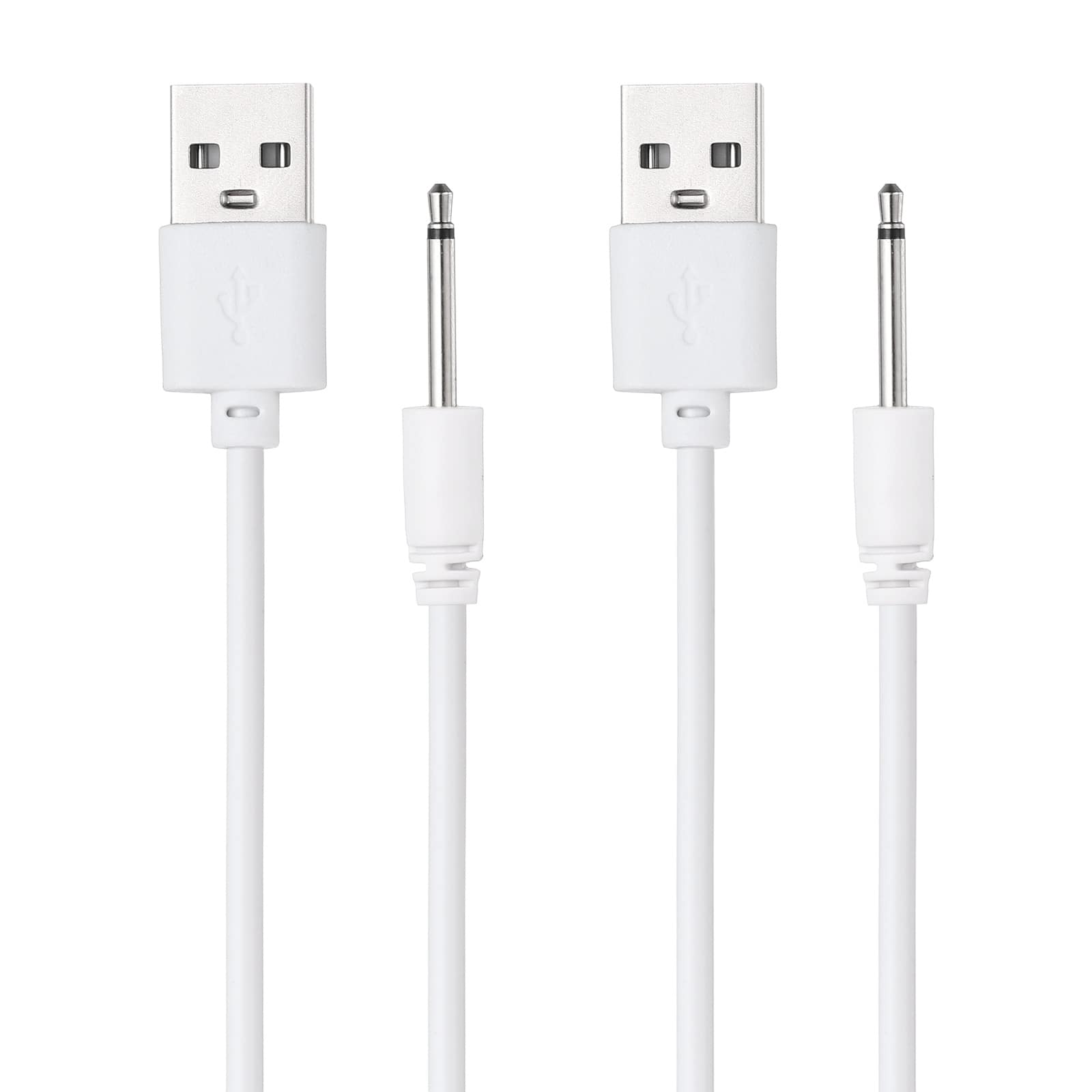 Unique Bargains - USB to DC Charging Cable, 2.6ft, 5V 1A, 2pcs - Ideal for Routers, Speakers, Cameras, and Other 5V Devices - White