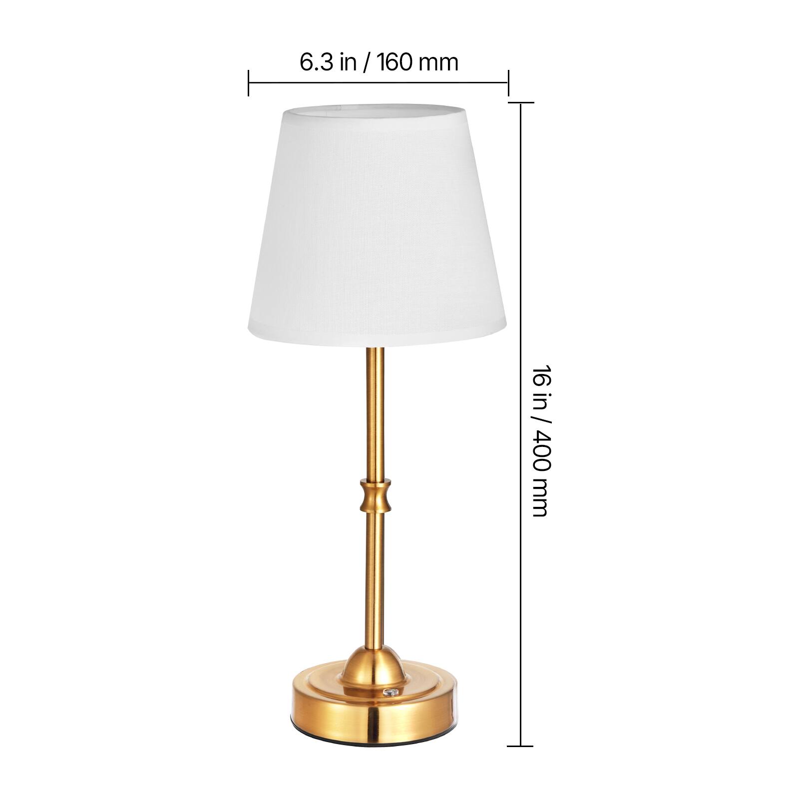 6.3 in / 160 mm  
16 in / 400 mm