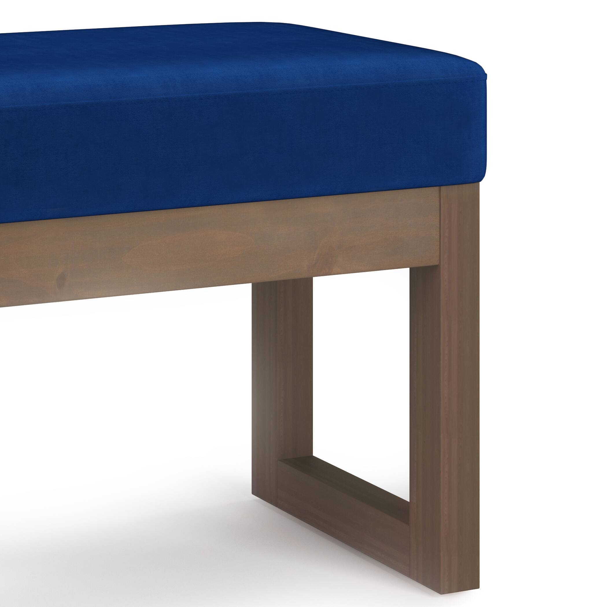 Alt View 12. Simpli Home - Milltown Footstool Small Ottoman Bench - Blue.