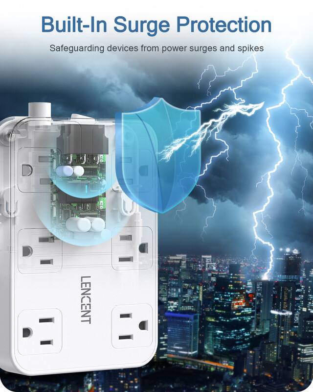 Built-In Surge Protection  
Safeguarding devices from power surges and spikes  
LENCENT