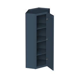 Boyel Living - 24-in W x 42-in H x 12-in D Shaker RTA Kitchen Diagonal Corner Wall Cabinet with Soft-Close - Charcoal Blue