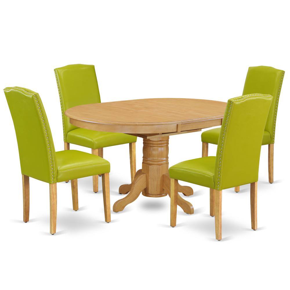 Back. East West Furniture - Dining Room Set Oak - Brown.
