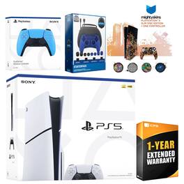 Playstation 5 Slim Disc with Extra Controller, Gamer Starter Kit and MightySkins Decal Voucher + 1 - PlayStation 5