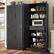 Front. Aheaplus - 71'' Tall Farmhouse Pantry Storage Cabinet with 4 Barn Doors and Drawer, Cupboard with Adjustable Shelves - Black.