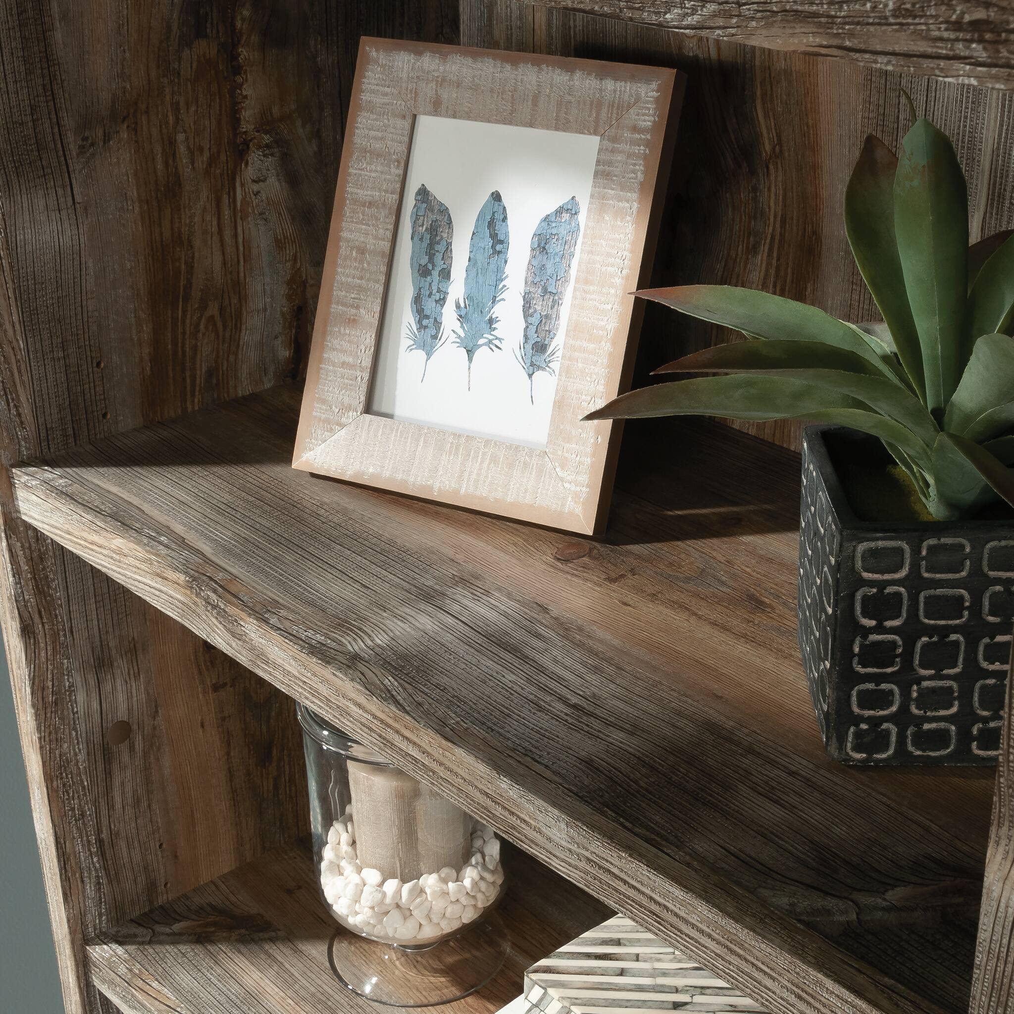 Best Buy: Sauder Granite Trace 5-Shelf Library Bookcase w/ Doors Rustic ...