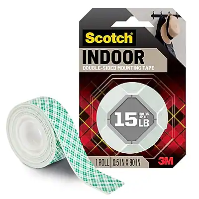 Scotch Indoor Double-Sided Mounting Tape
Holds up to 15 LB
1 Roll 0.5 IN x 80 IN
3M